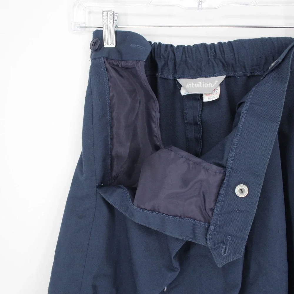 Intuition Vintage Women Blue Pleated Union Made A-Line Skirt Size 4‎